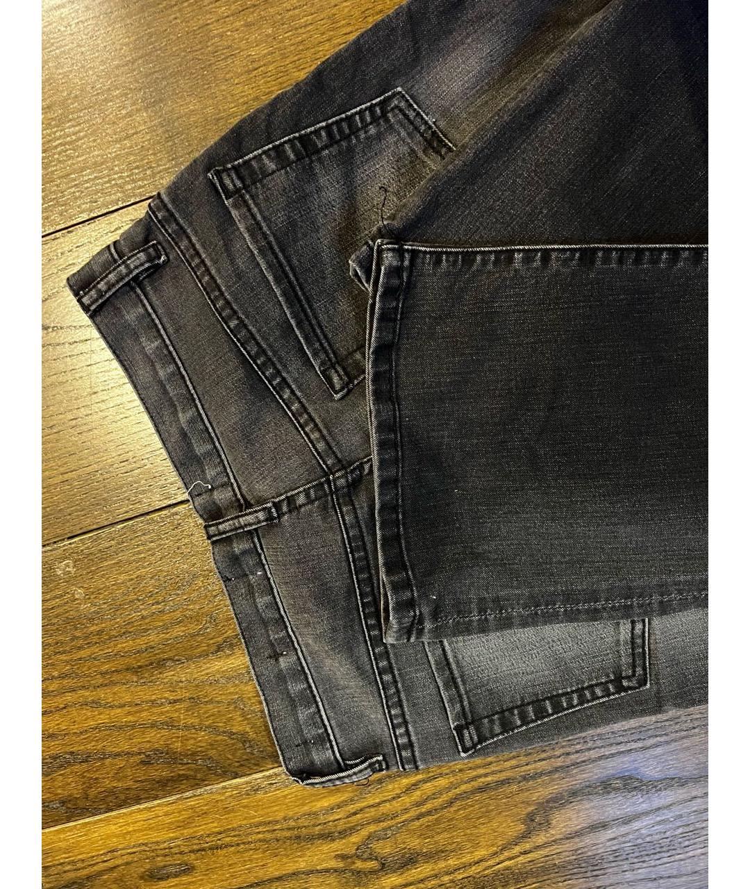 NILI LOTAN Антрацитовые хлопко-эластановые джинсы клеш, фото 3
