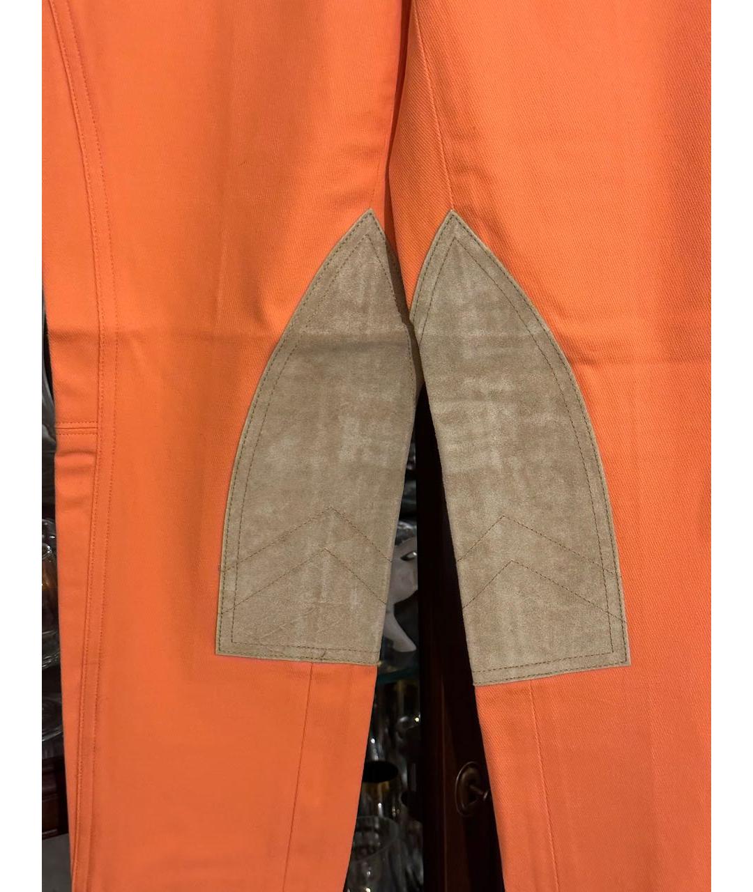 RALPH LAUREN Оранжевое хлопко-эластановые брюки узкие, фото 3