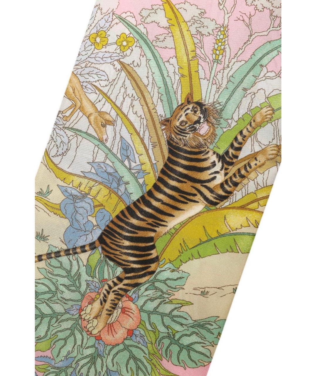 GUCCI Розовый шелковый платок, фото 2