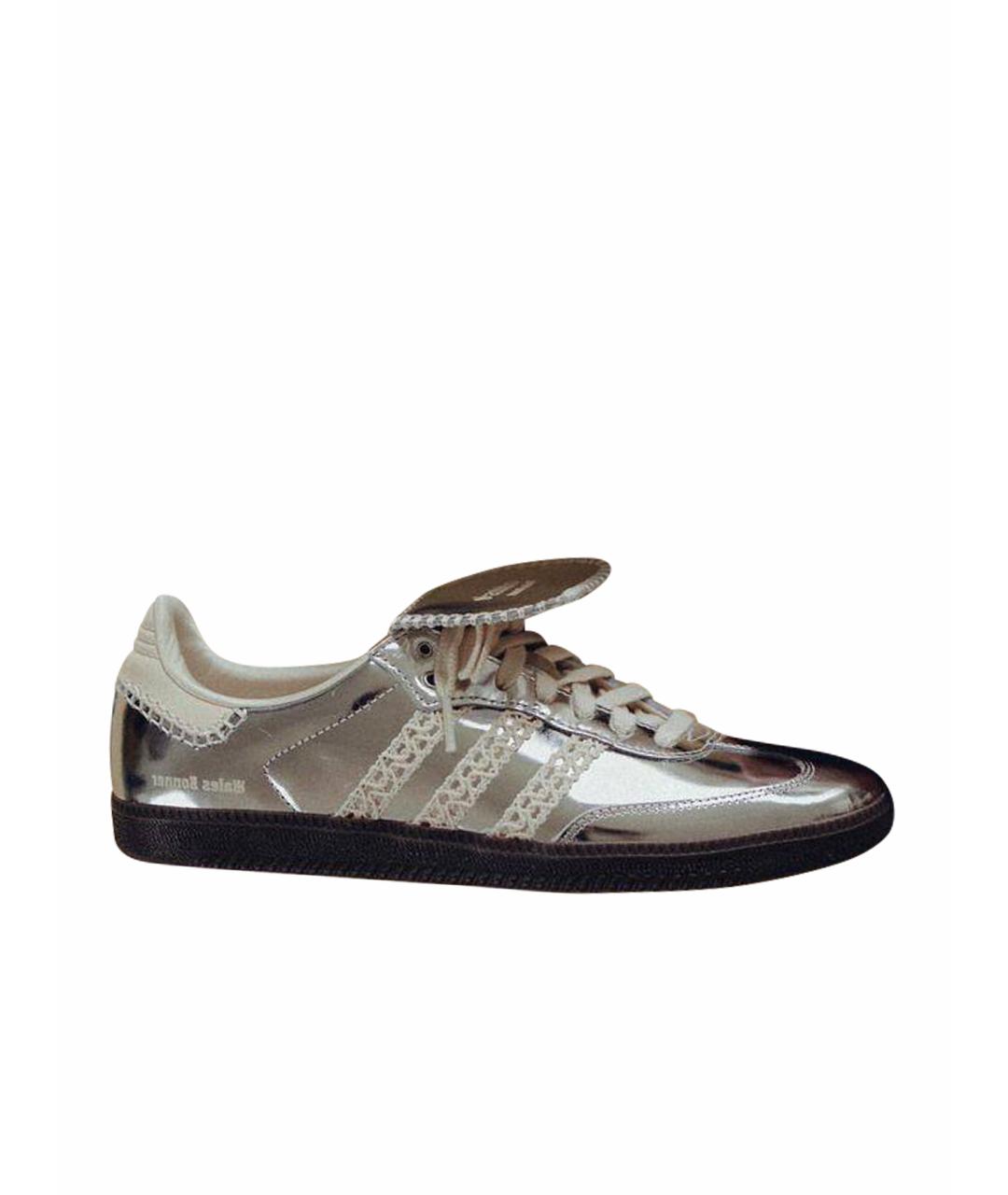 ADIDAS Серебряные кожаные кроссовки, фото 7