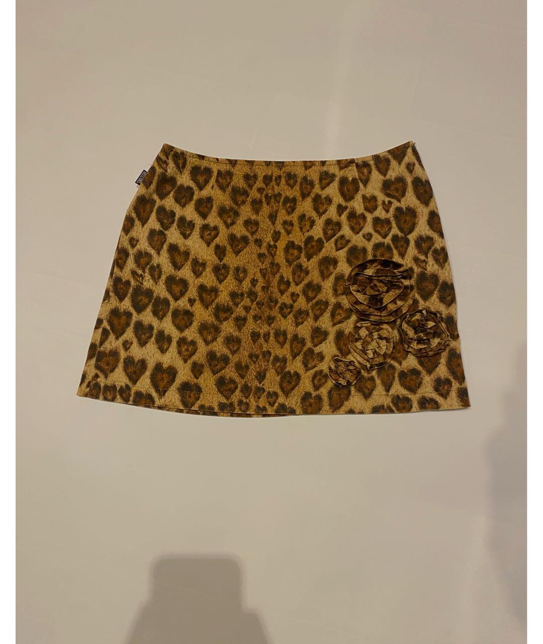 MOSCHINO Бежевая хлопковая юбка мини, фото 6
