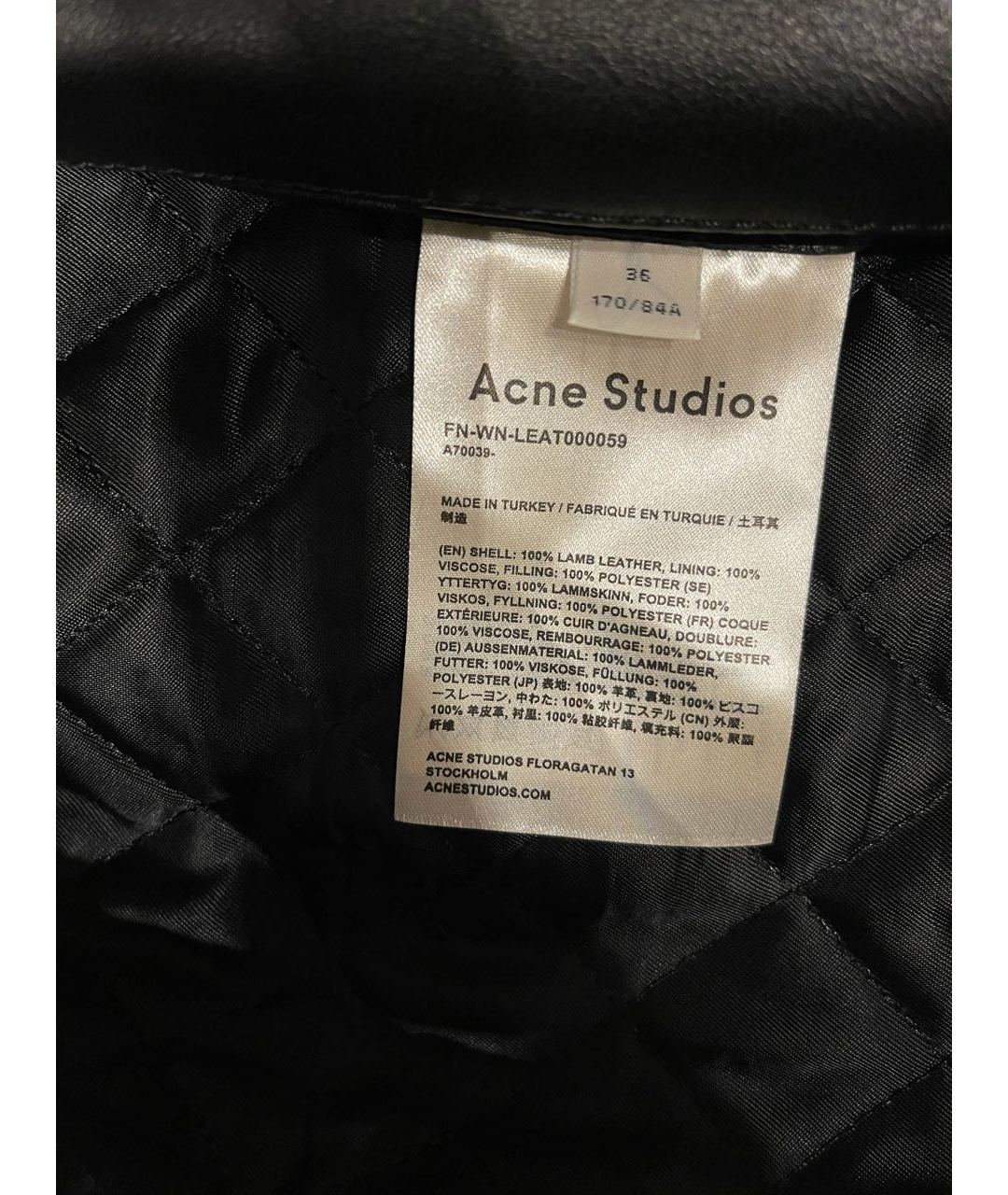 ACNE STUDIOS Черная кожаная куртка, фото 8