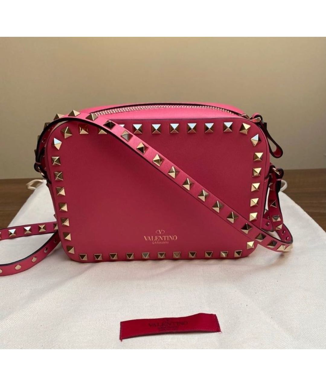 VALENTINO Розовая кожаная сумка тоут, фото 7