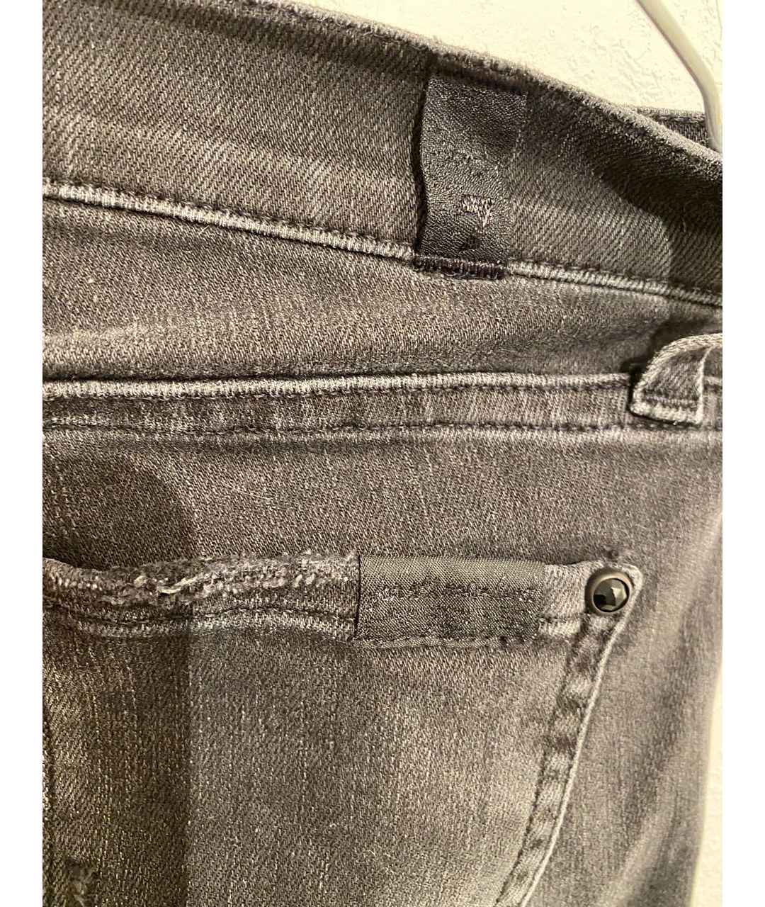 7 FOR ALL MANKIND Серые хлопко-эластановые джинсы слим, фото 7