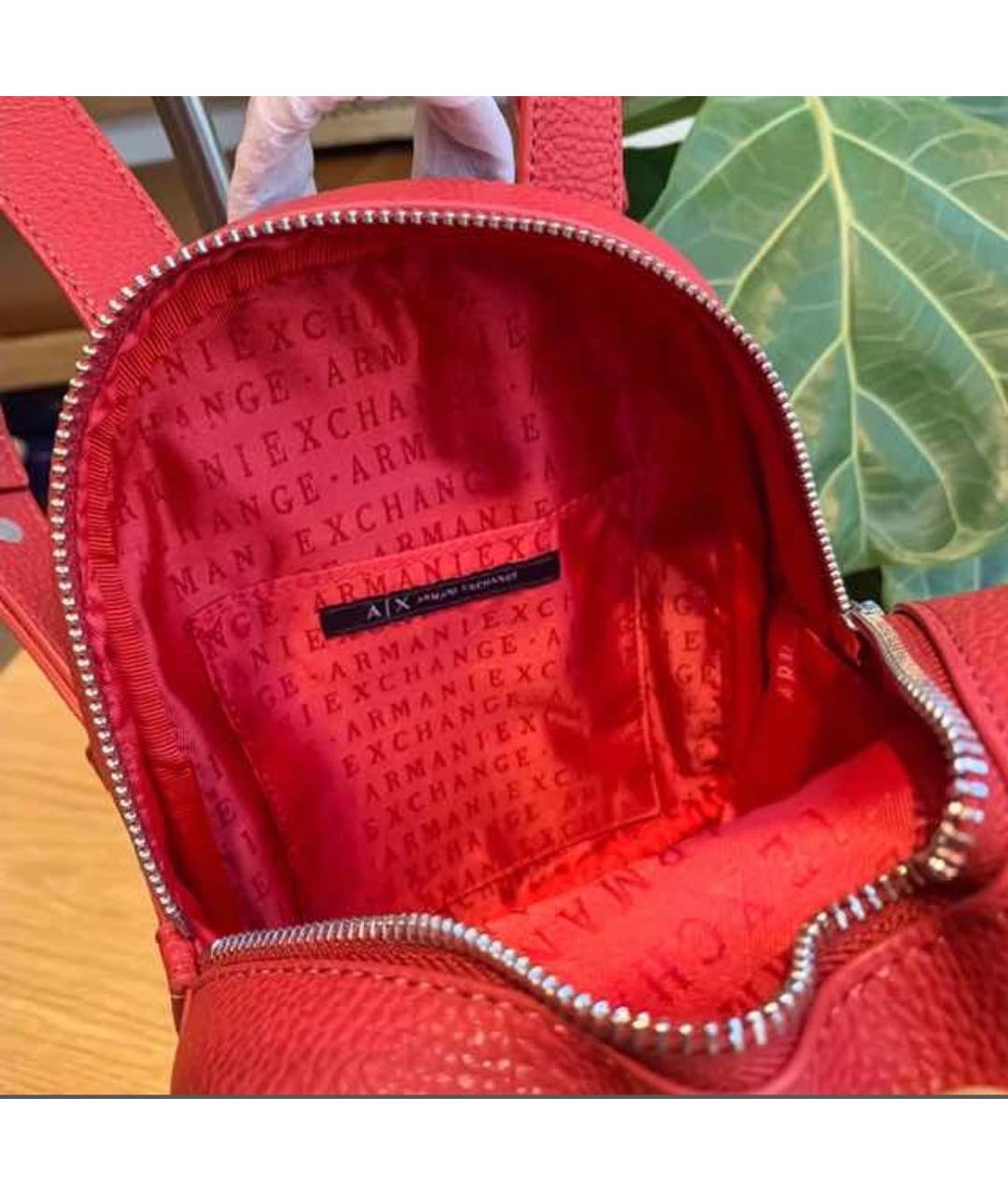 ARMANI EXCHANGE Красный рюкзак из искусственной кожи, фото 7