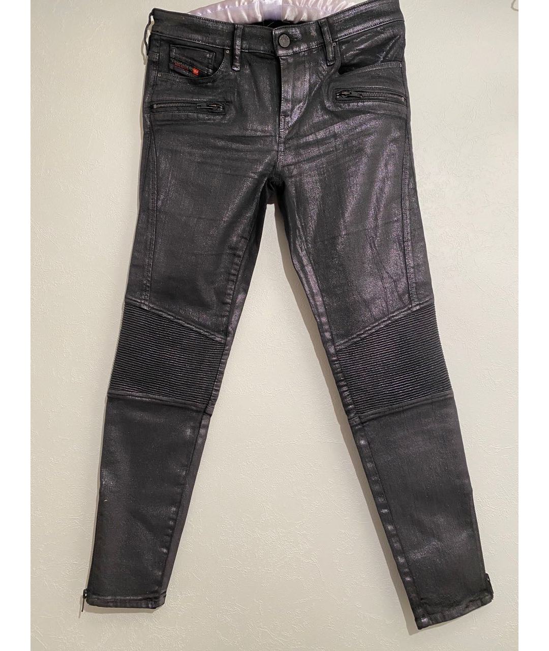 DIESEL Черные хлопко-эластановые джинсы слим, фото 9