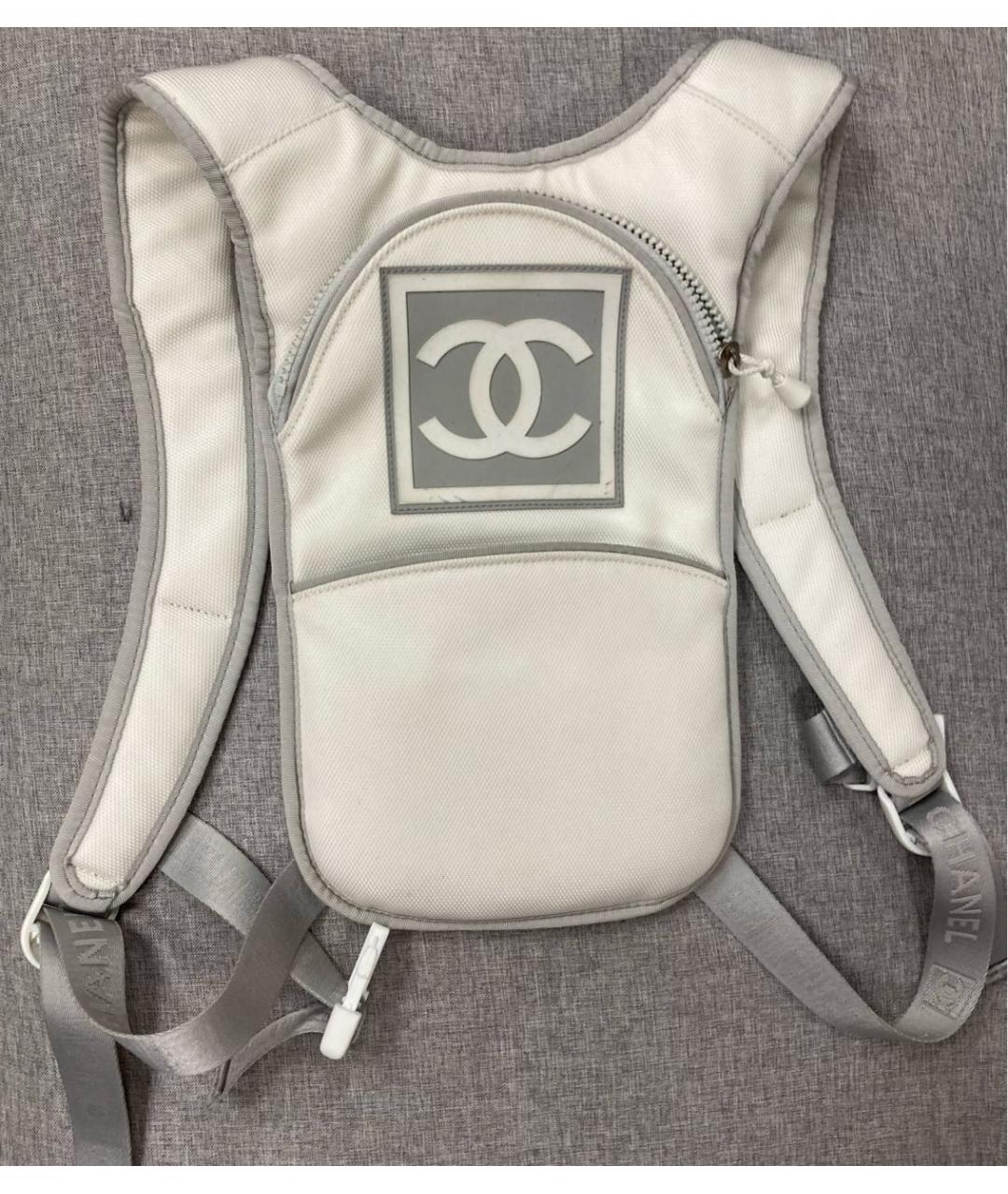 CHANEL Белый тканевый рюкзак, фото 8