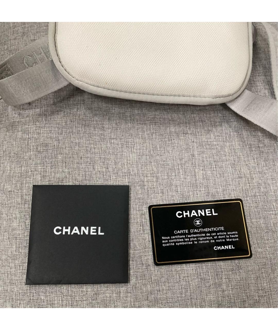 CHANEL Белый тканевый рюкзак, фото 6