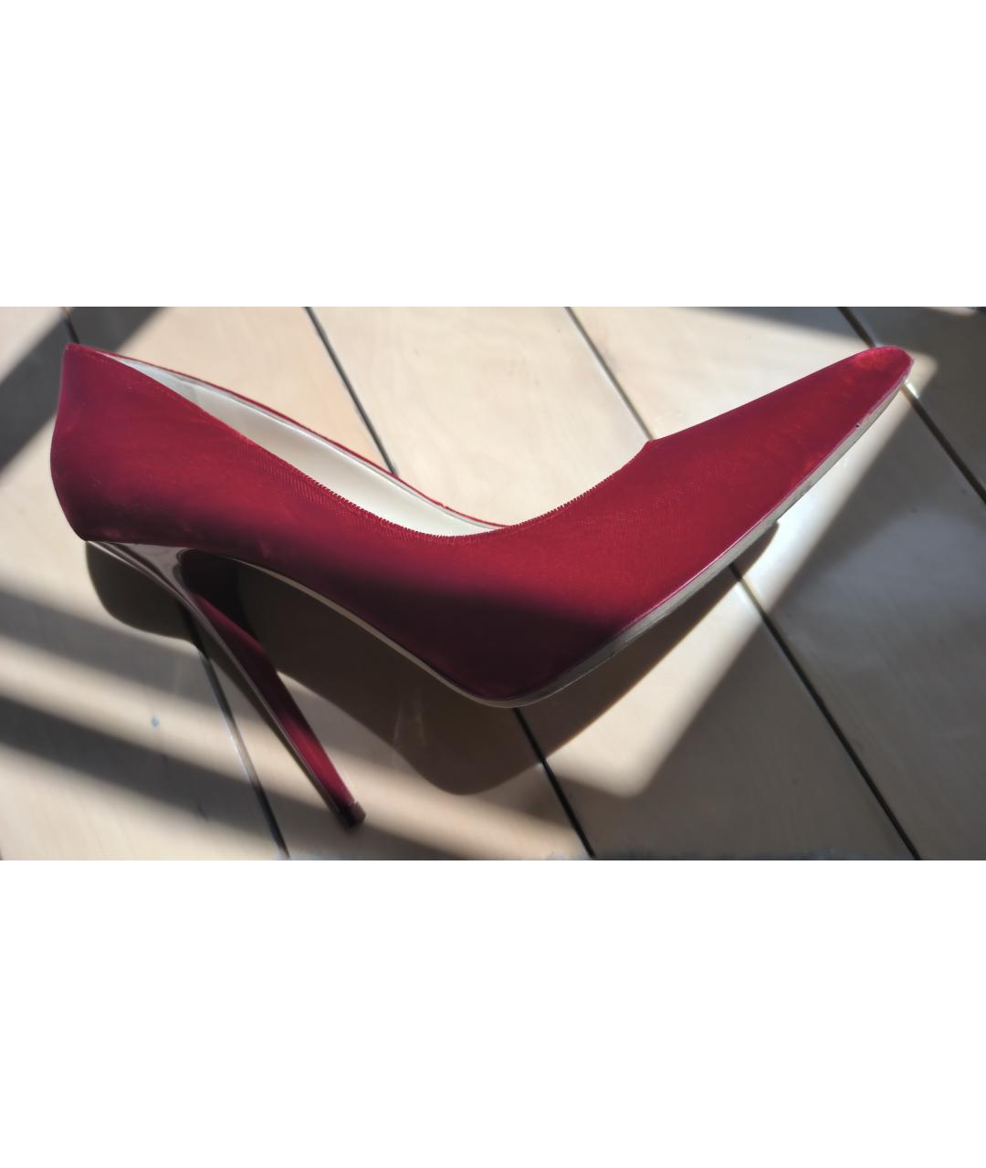 JIMMY CHOO Красные текстильные туфли, фото 3