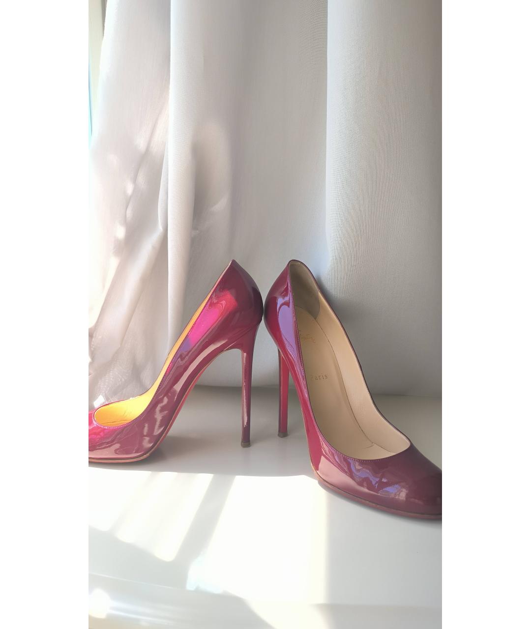 CHRISTIAN LOUBOUTIN Бордовые туфли из лакированной кожи, фото 4