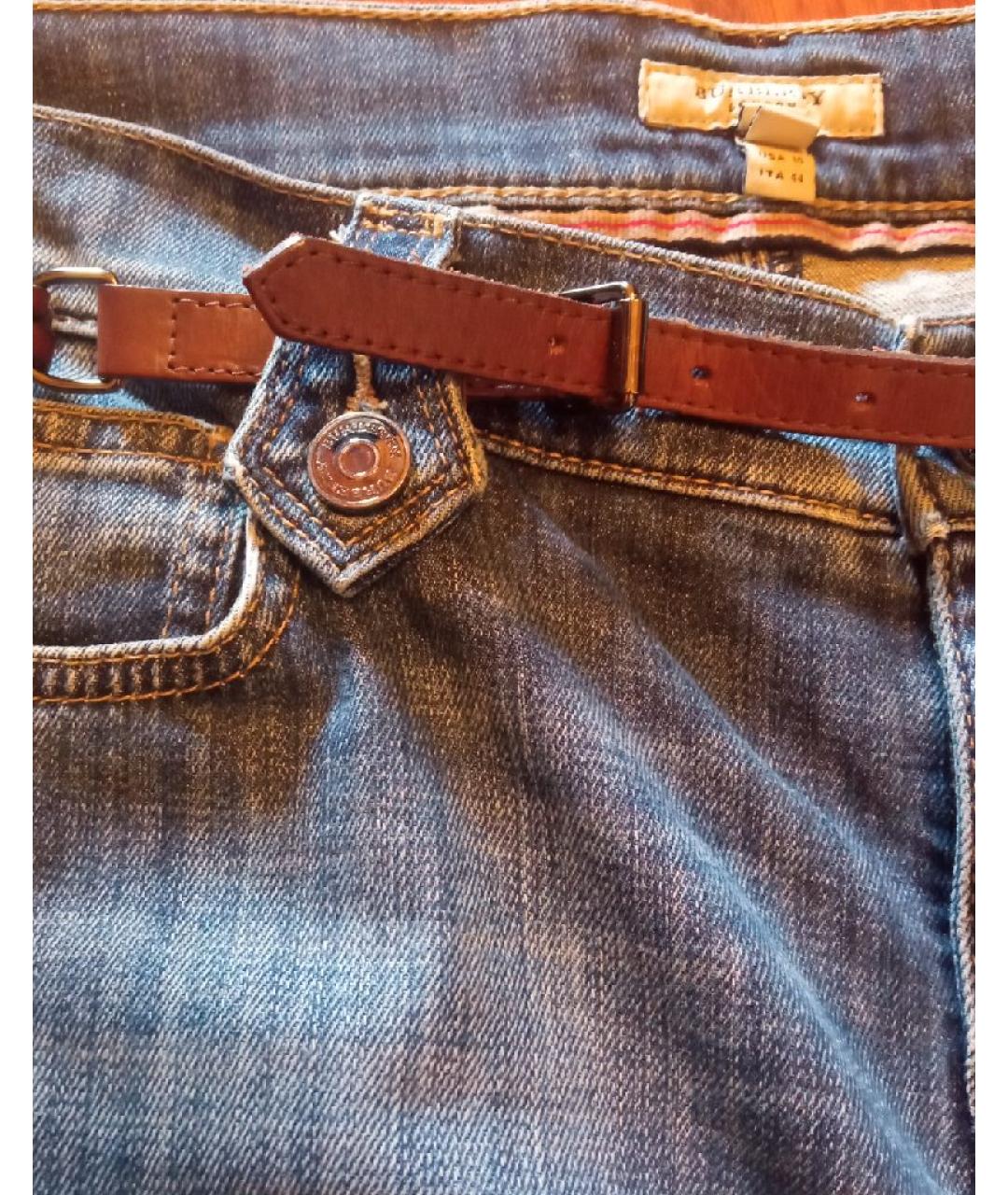 BURBERRY Синие хлопковые джинсы клеш, фото 4