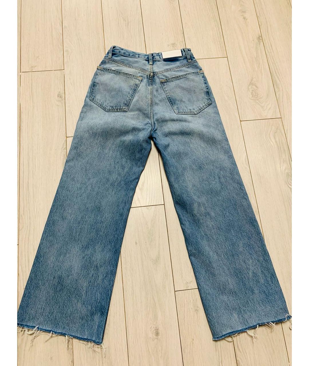 RE/DONE Голубые хлопковые джинсы клеш, фото 3
