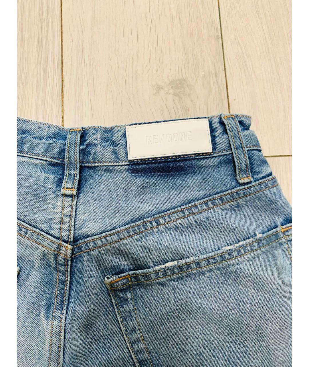 RE/DONE Голубые хлопковые джинсы клеш, фото 4