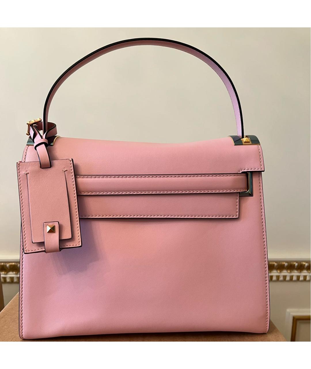 VALENTINO Розовая кожаная сумка через плечо, фото 7