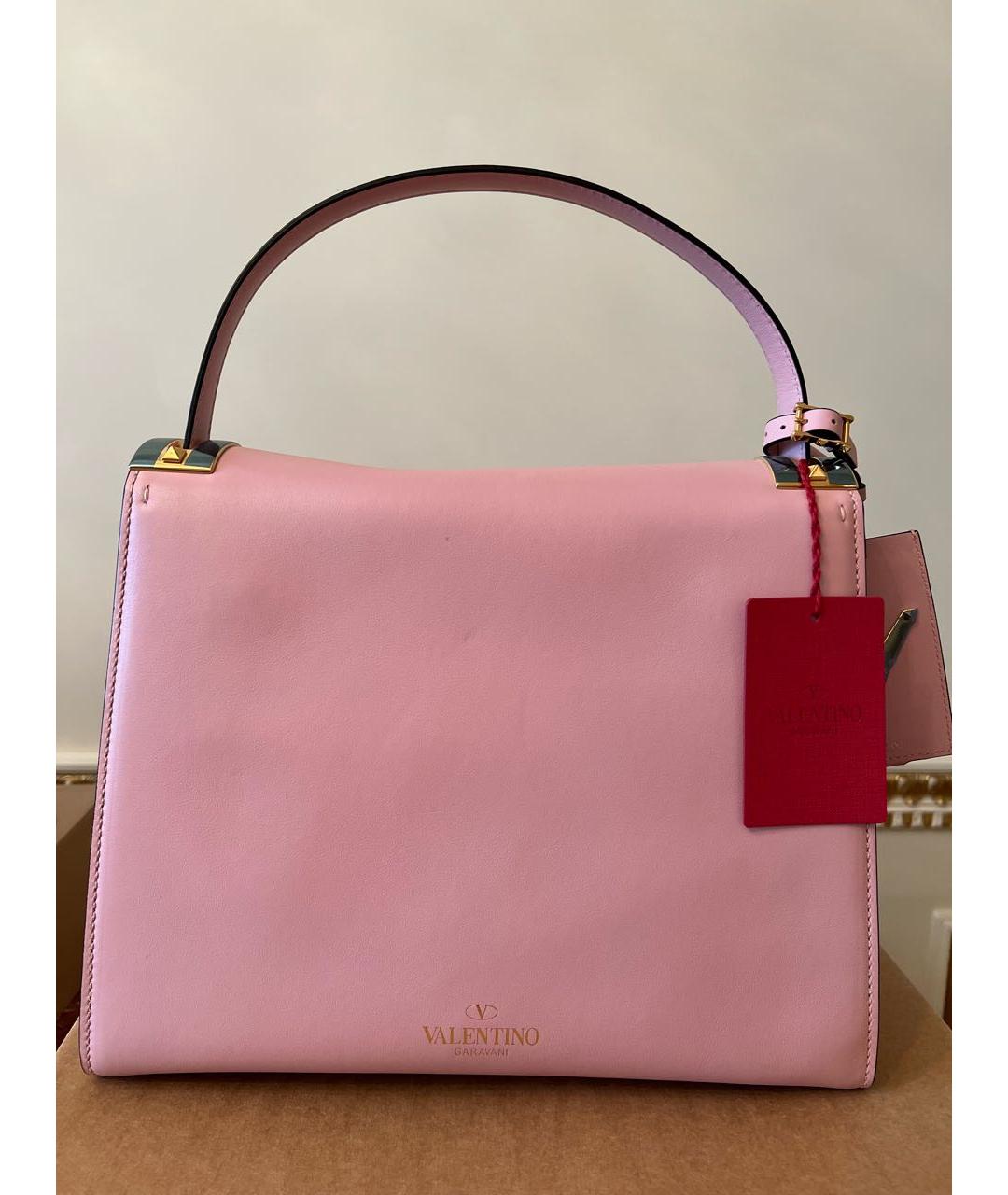VALENTINO Розовая кожаная сумка через плечо, фото 3