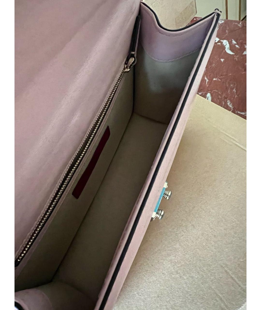 VALENTINO Розовая кожаная сумка через плечо, фото 4