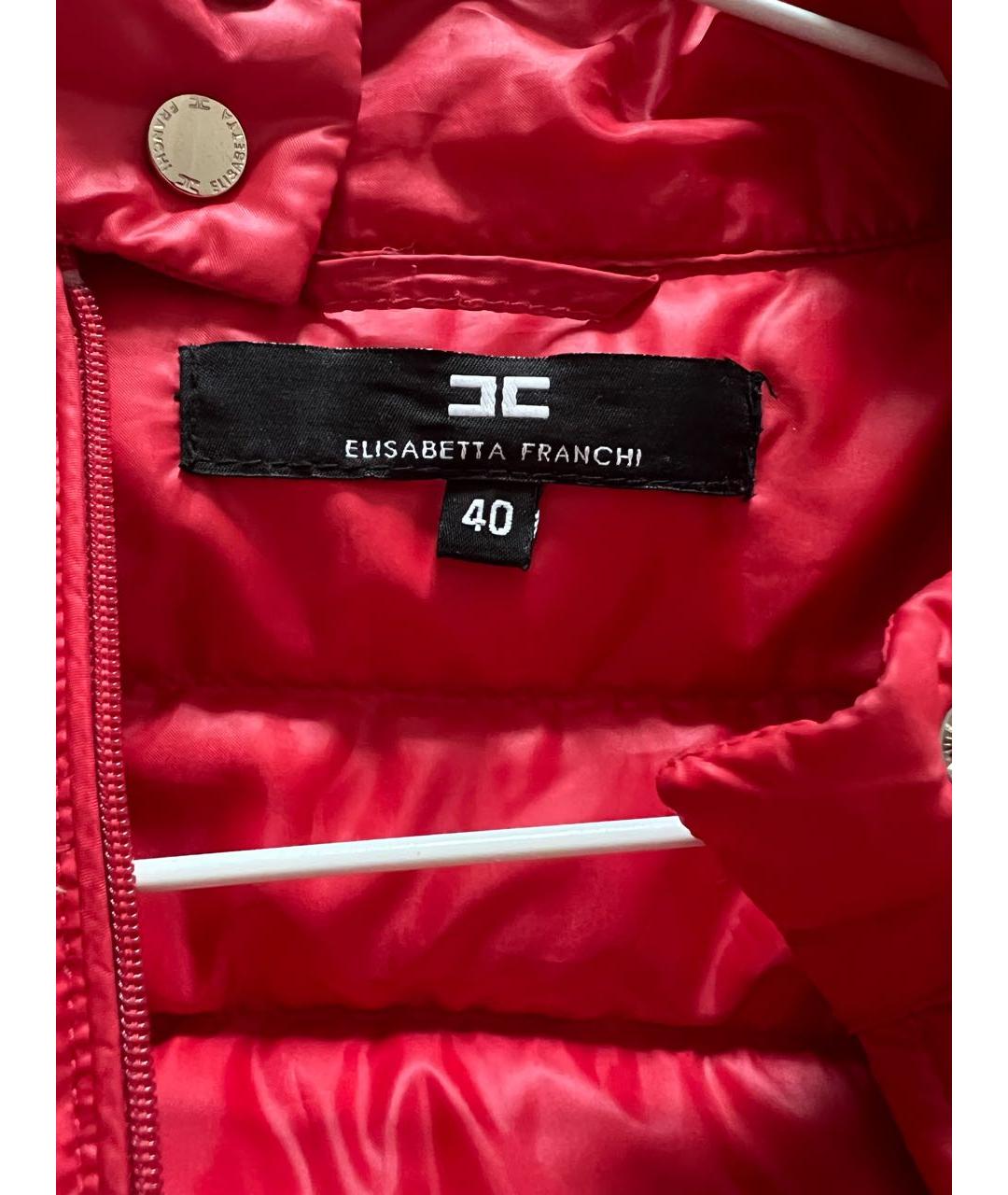 ELISABETTA FRANCHI Красная полиэстеровая куртка, фото 3