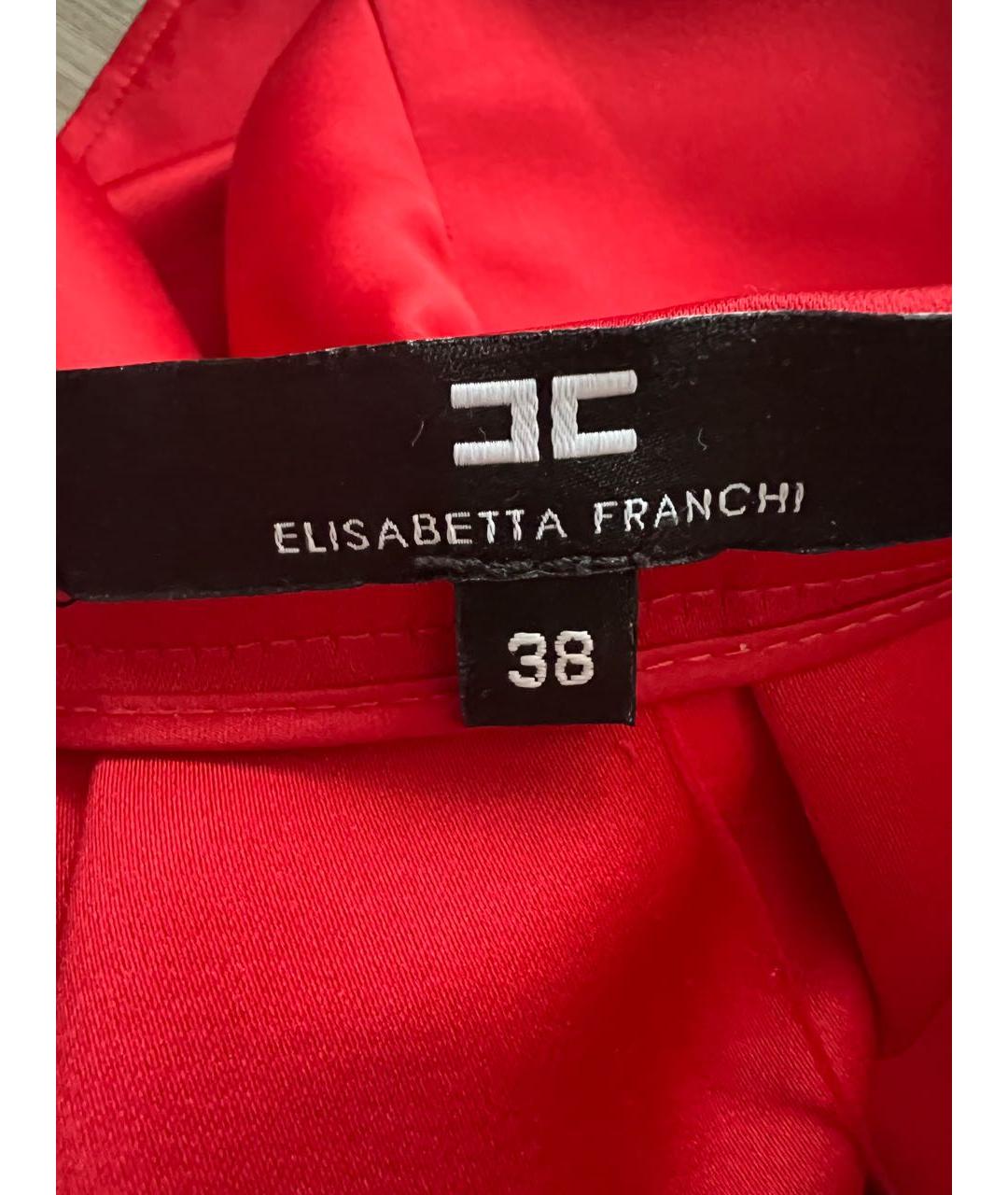 ELISABETTA FRANCHI Красная полиэстеровая юбка мини, фото 3