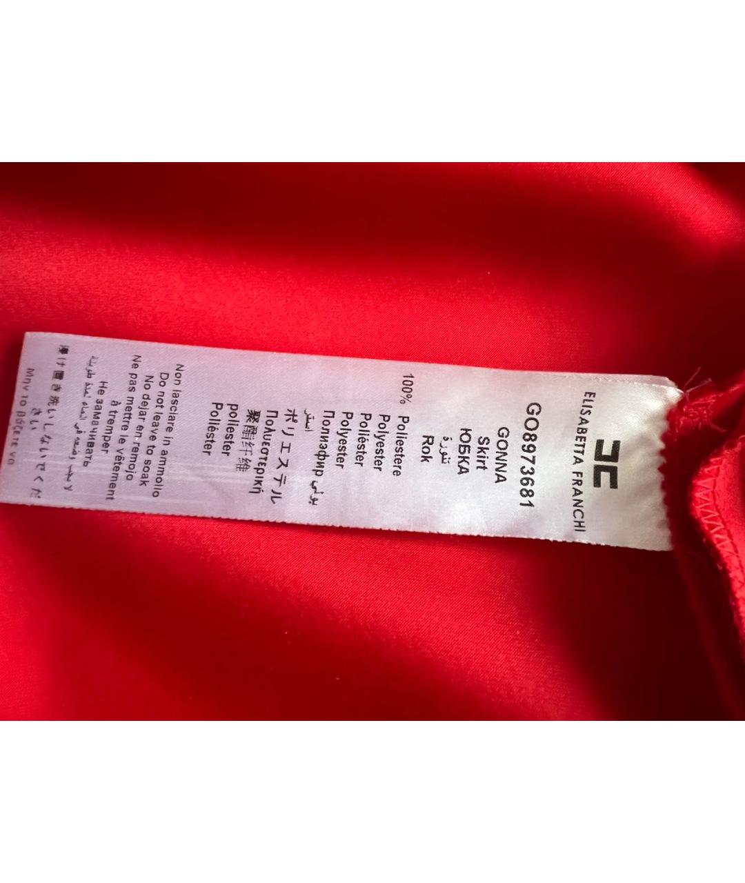 ELISABETTA FRANCHI Красная полиэстеровая юбка мини, фото 5