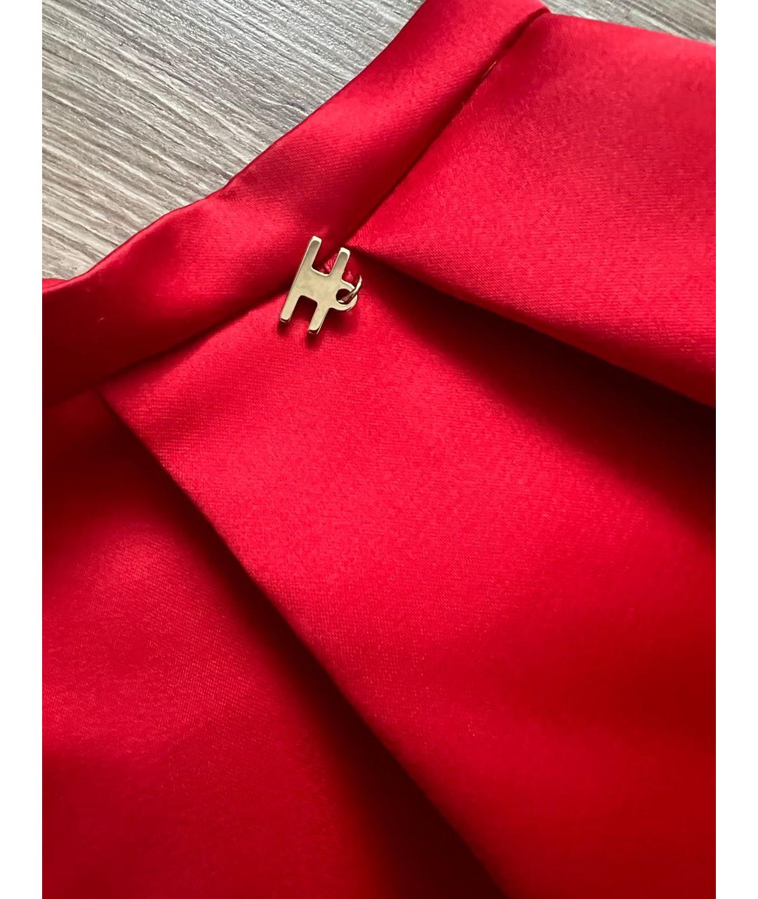 ELISABETTA FRANCHI Красная полиэстеровая юбка мини, фото 4