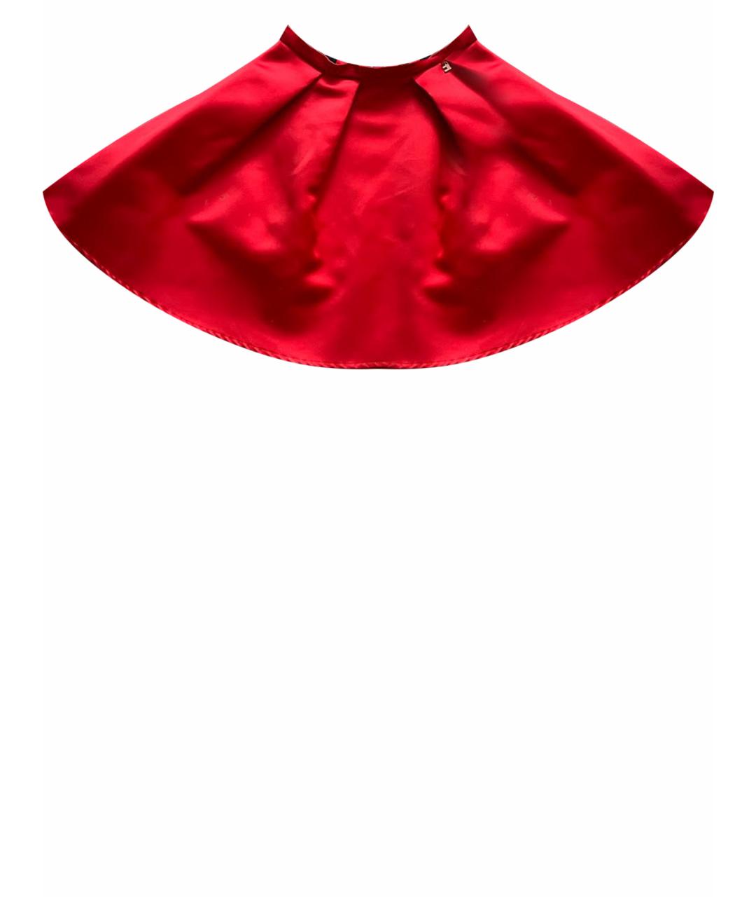 ELISABETTA FRANCHI Красная полиэстеровая юбка мини, фото 7