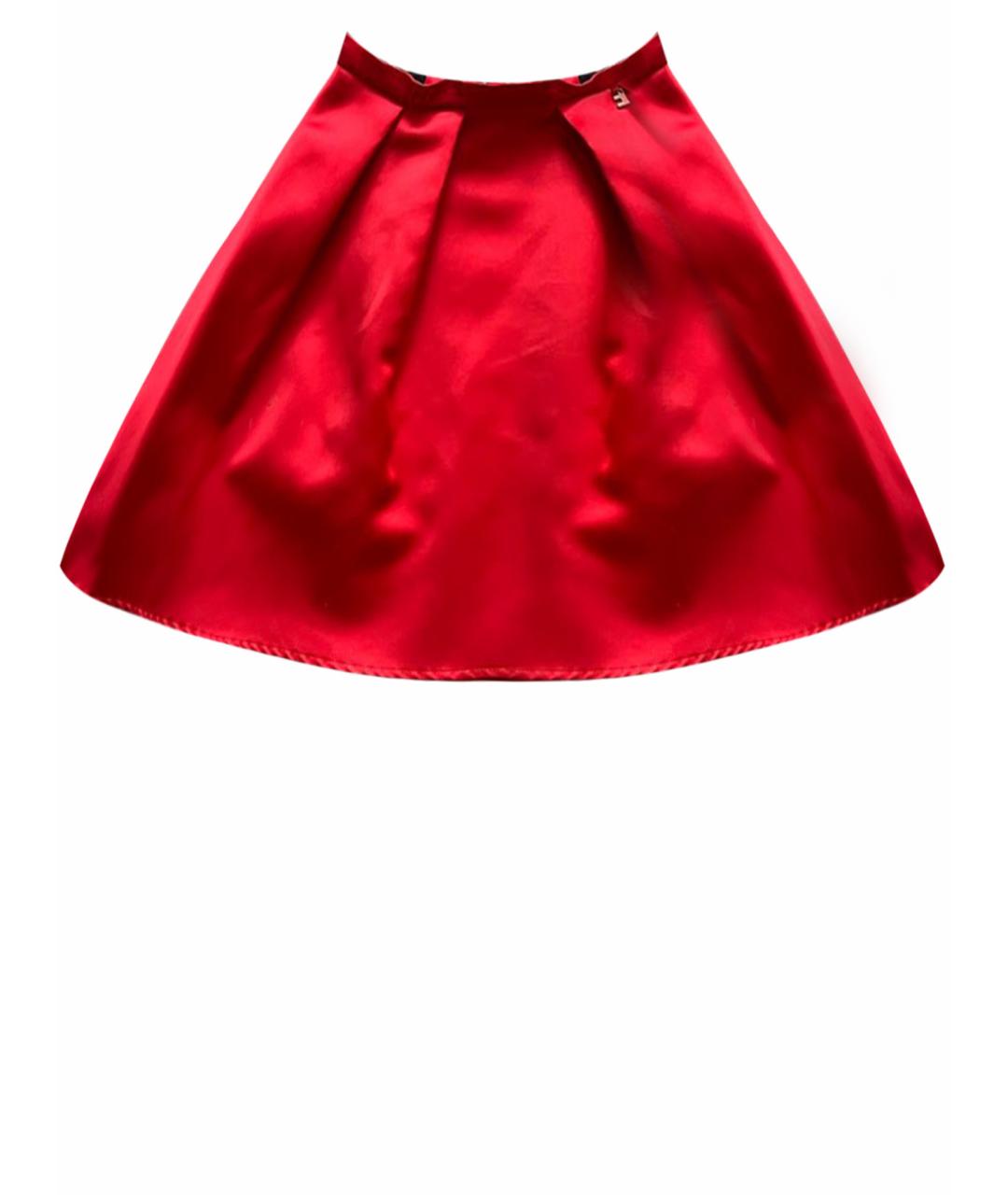 ELISABETTA FRANCHI Красная полиэстеровая юбка мини, фото 1