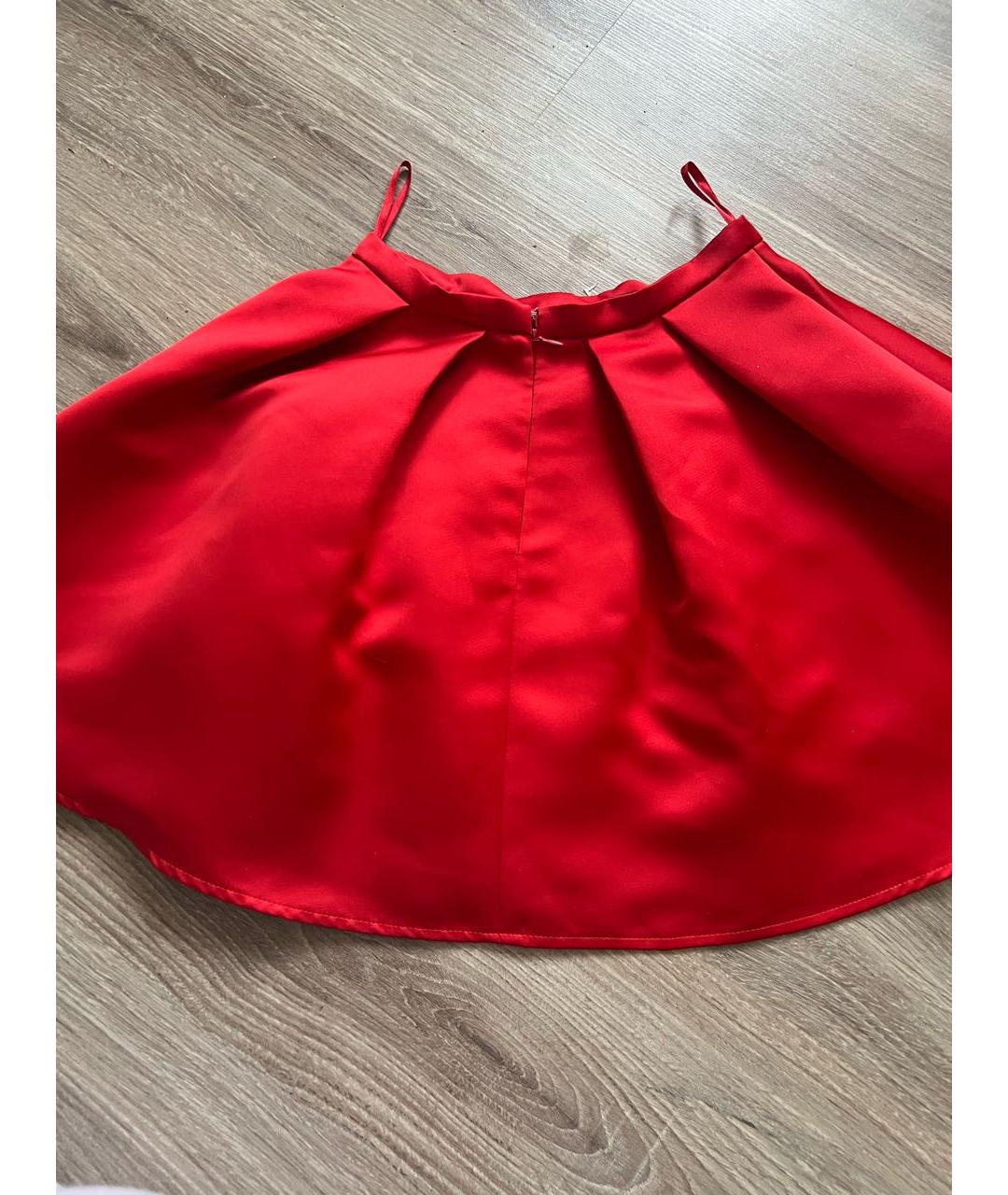 ELISABETTA FRANCHI Красная полиэстеровая юбка мини, фото 2