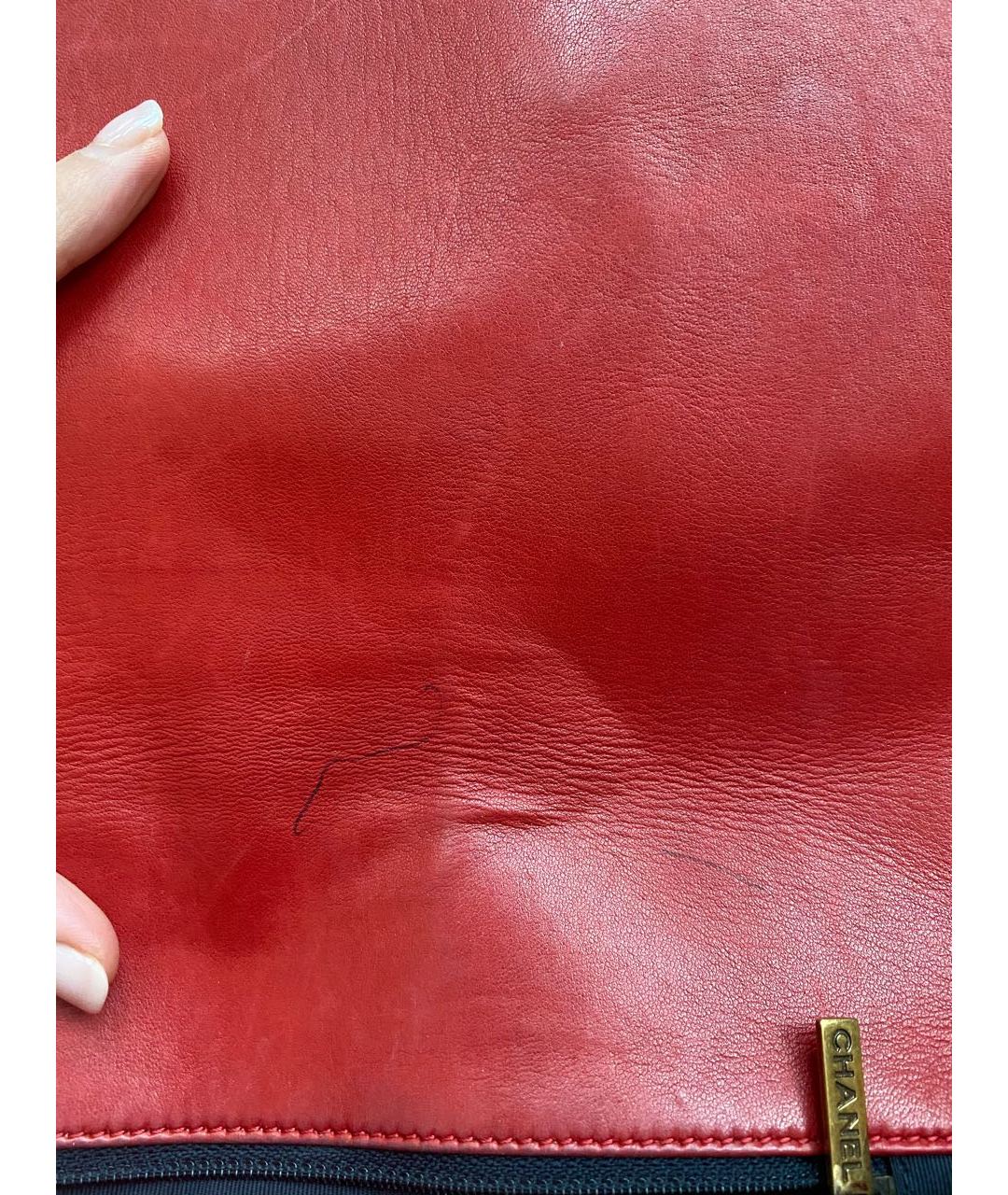 CHANEL PRE-OWNED Красная замшевая сумка тоут, фото 7