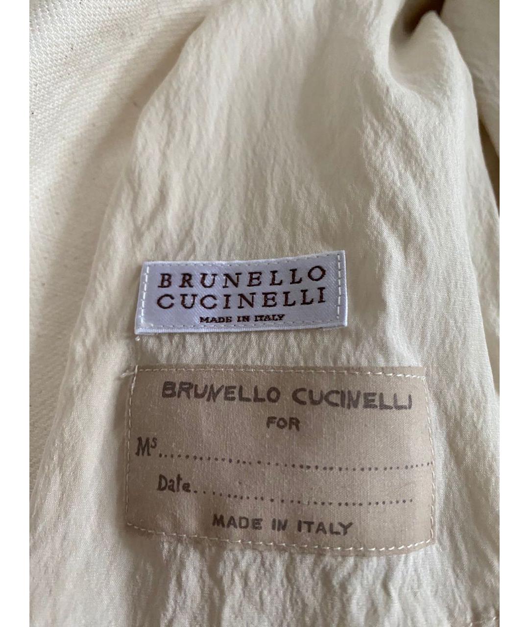 BRUNELLO CUCINELLI Белый хлопковый жакет/пиджак, фото 4