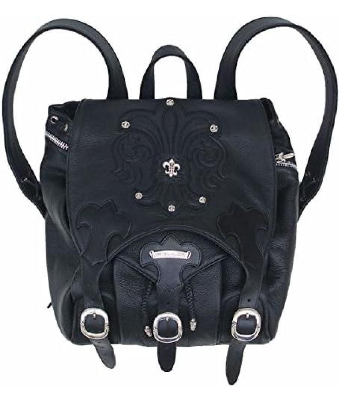 CHROME HEARTS Черный кожаный рюкзак, фото 1