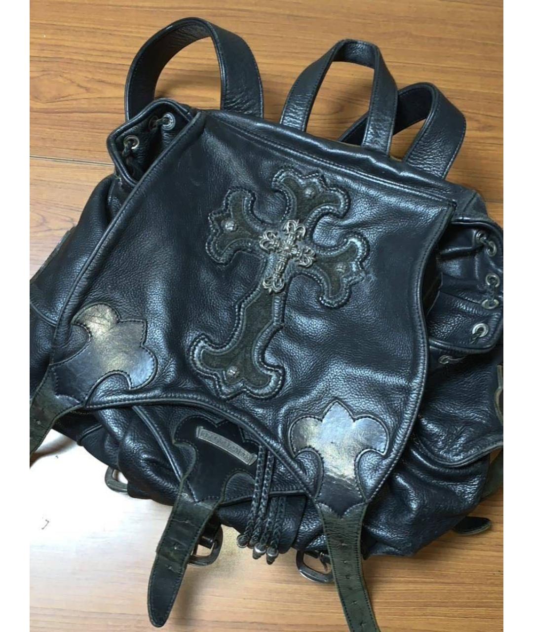 CHROME HEARTS Черный кожаный рюкзак, фото 2
