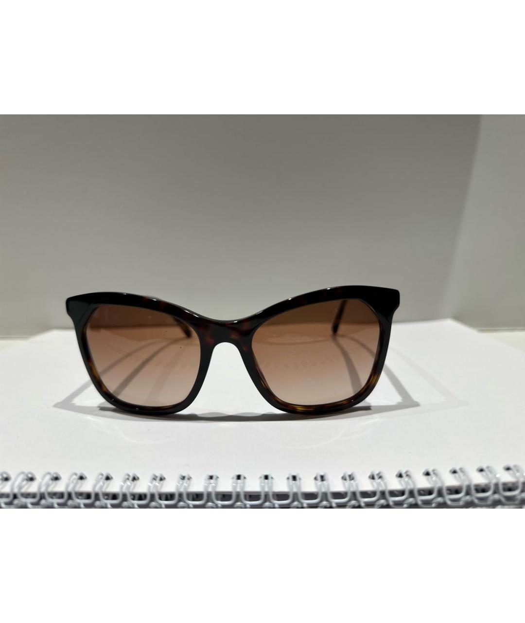 BURBERRY Коричневые пластиковые солнцезащитные очки, фото 5