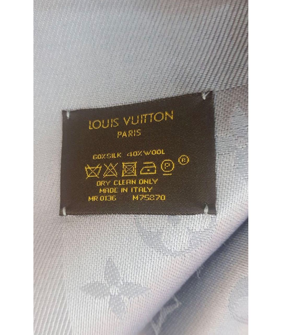 LOUIS VUITTON PRE-OWNED Серый шелковый шарф, фото 4