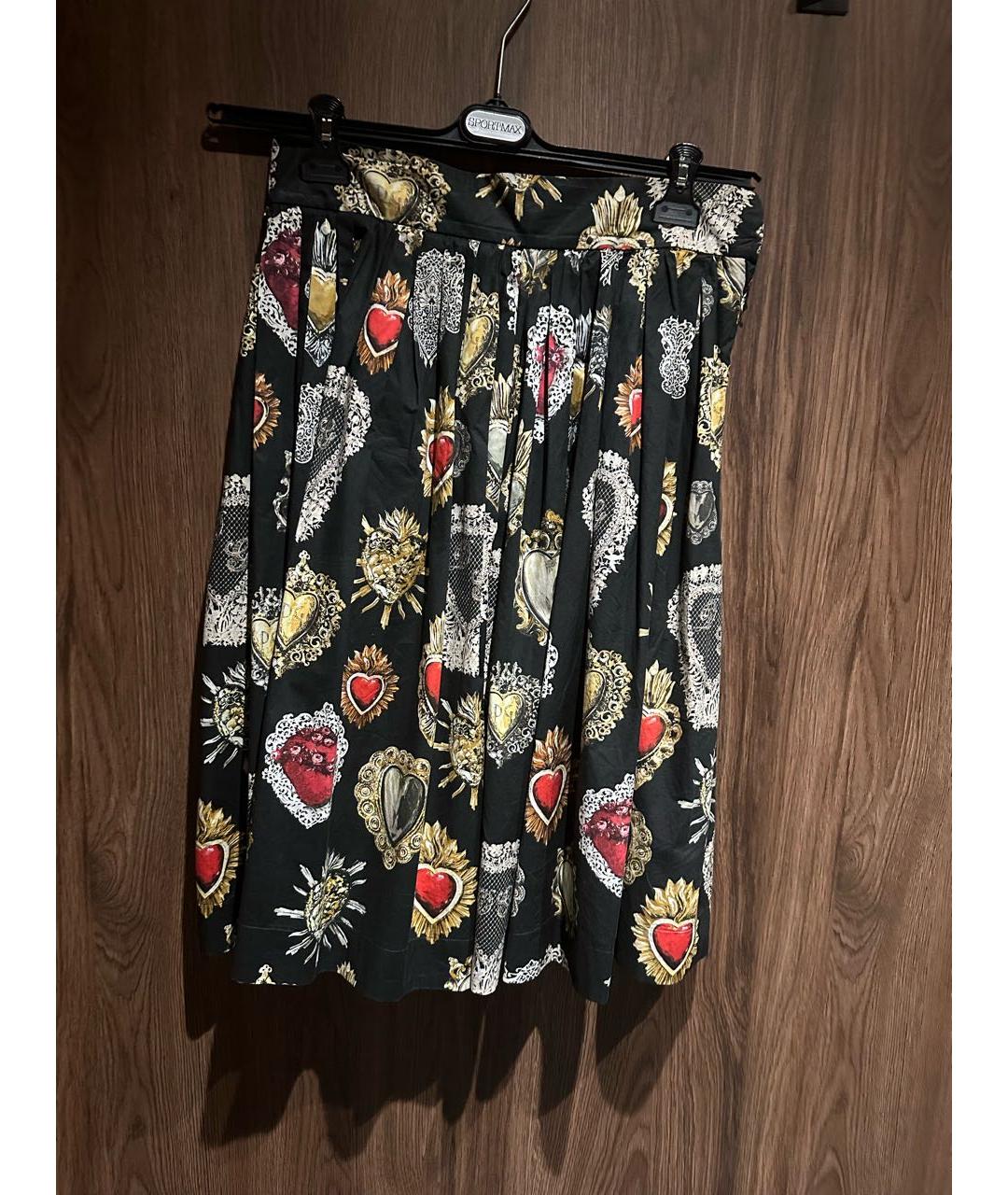 DOLCE&GABBANA Мульти хлопковая юбка миди, фото 4