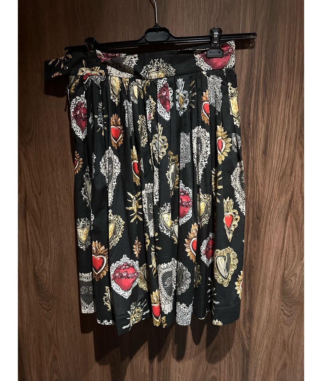 DOLCE&GABBANA Мульти хлопковая юбка миди, фото 2