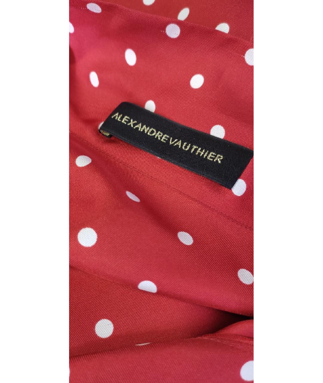 ALEXANDRE VAUTHIER Красная шелковая блузы, фото 5