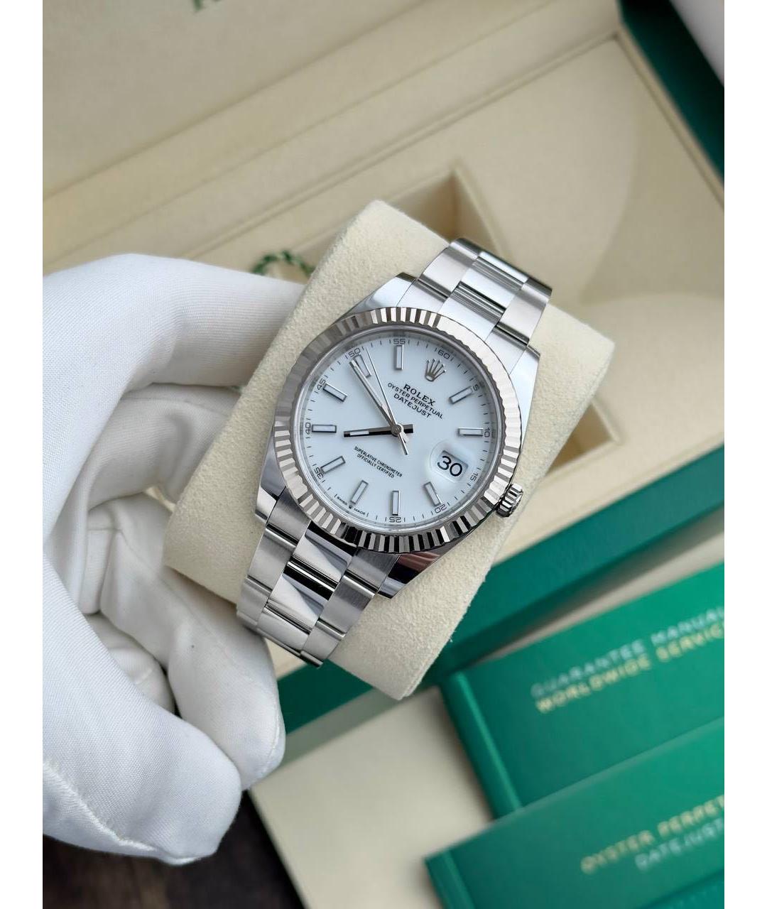 ROLEX Белые часы из белого золота, фото 5