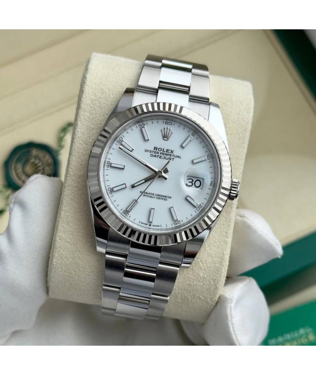 ROLEX Белые часы из белого золота, фото 9