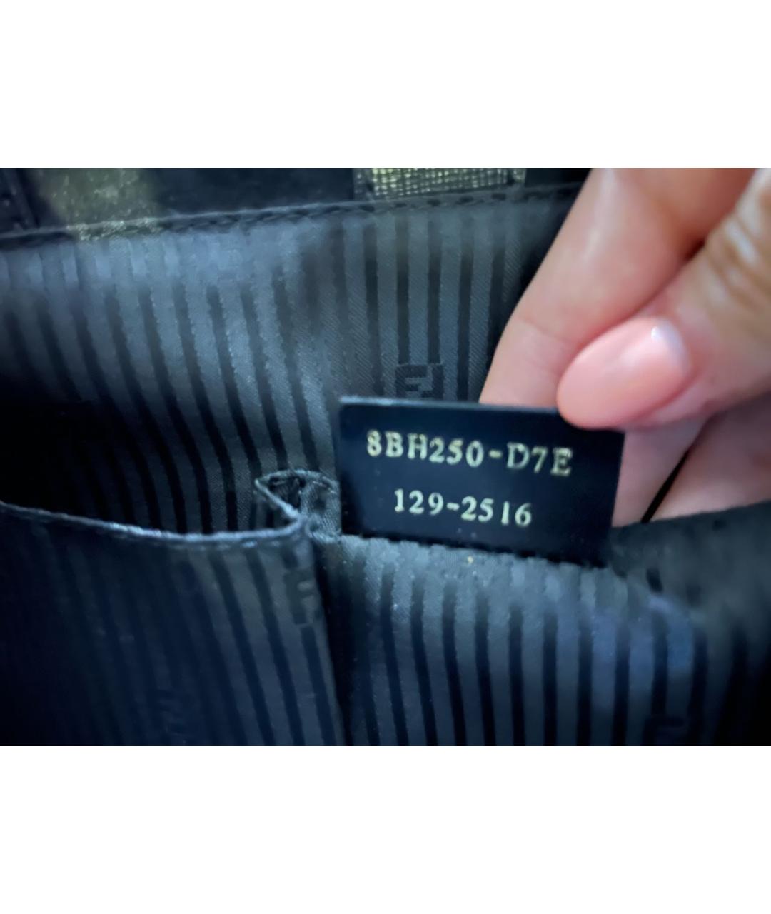 FENDI Черная кожаная сумка тоут, фото 8