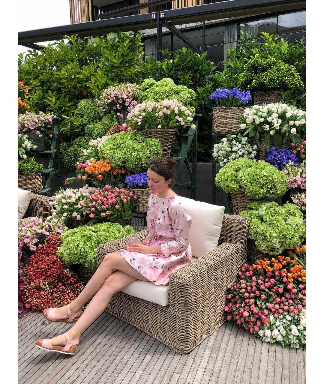 ULYANA SERGEENKO Розовое шелковое коктейльное платье, фото 7
