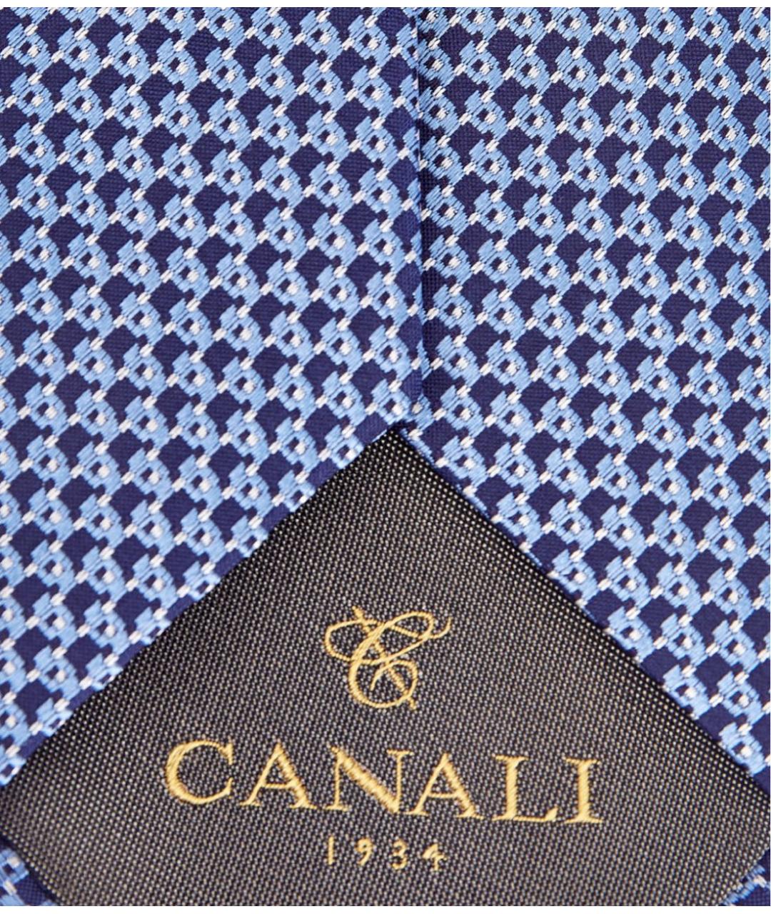 CANALI Синий шелковый галстук, фото 4