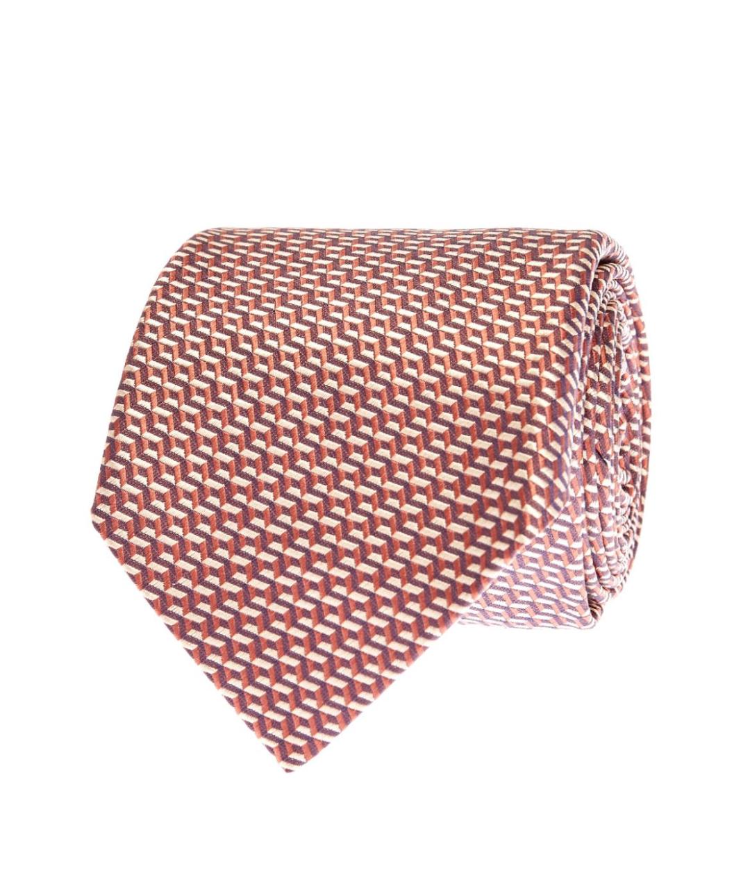 CANALI Бордовый шелковый галстук, фото 1