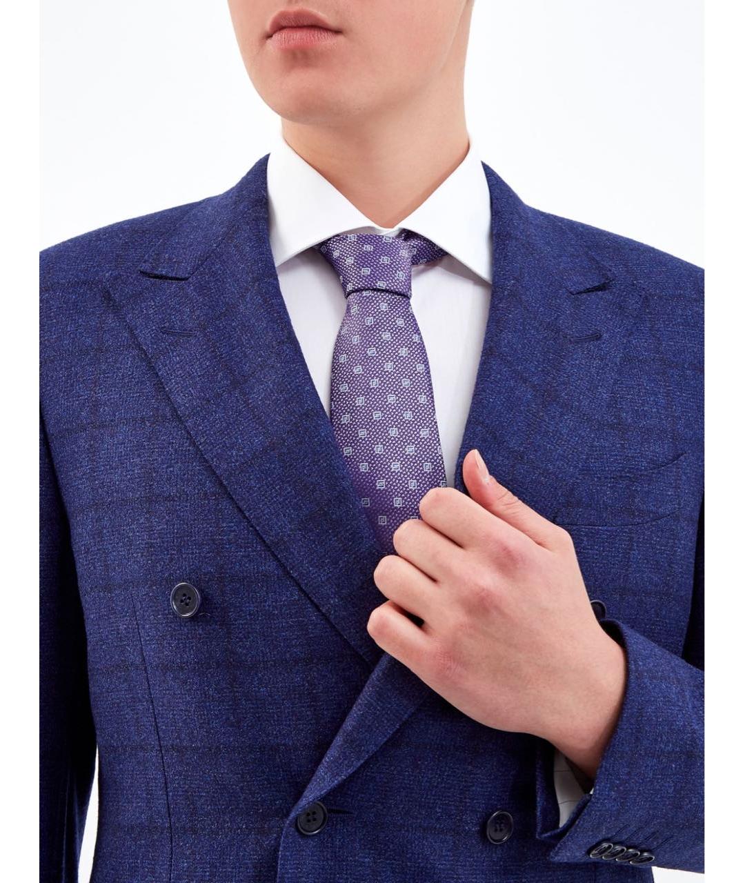 CANALI Фиолетовый шелковый галстук, фото 2