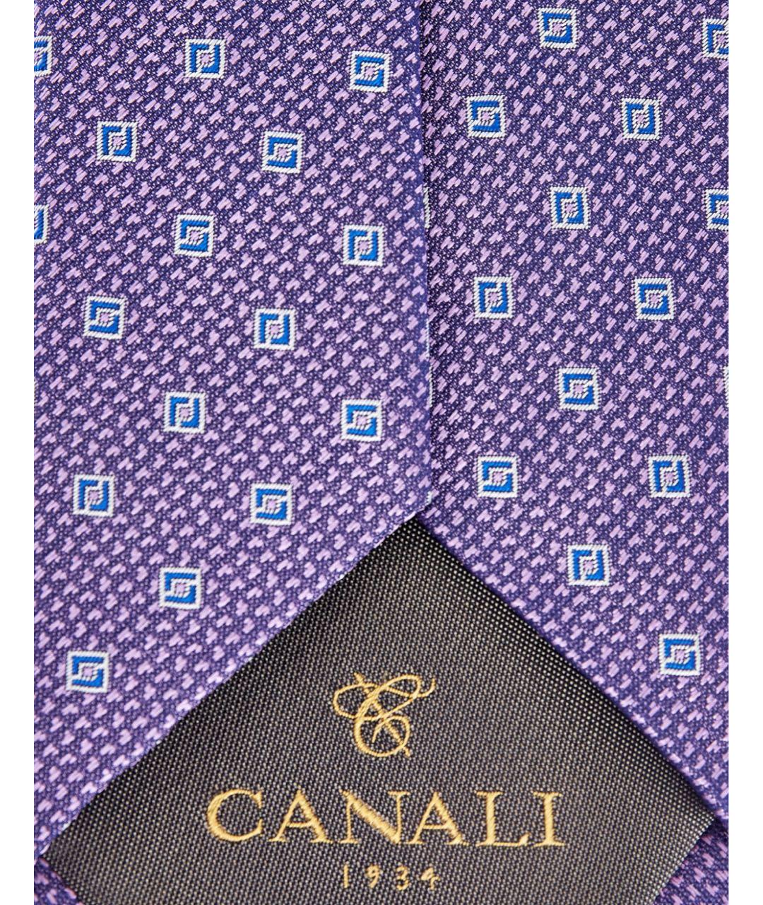 CANALI Фиолетовый шелковый галстук, фото 4