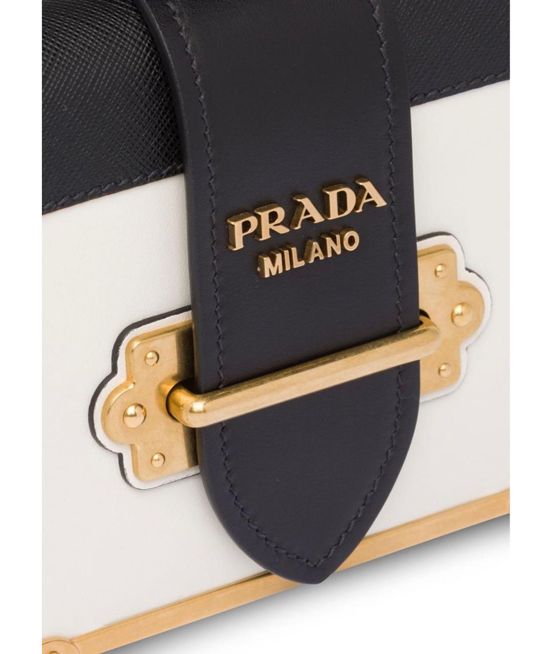 PRADA Белая кожаная сумка через плечо, фото 4