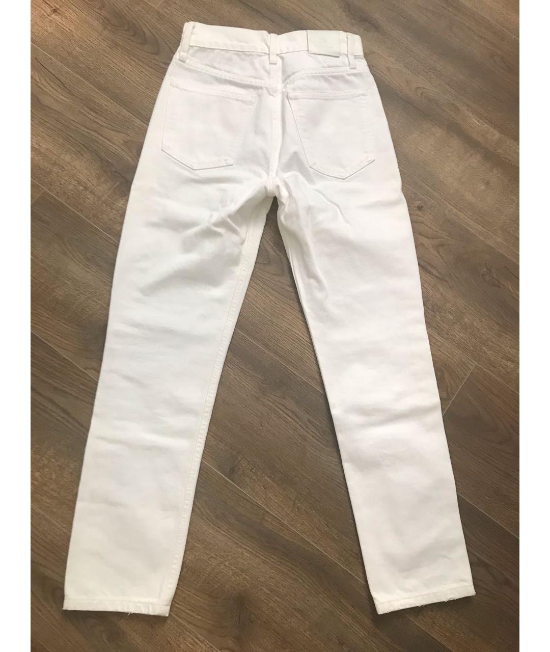 ANINE BING Белые хлопковые прямые джинсы, фото 2
