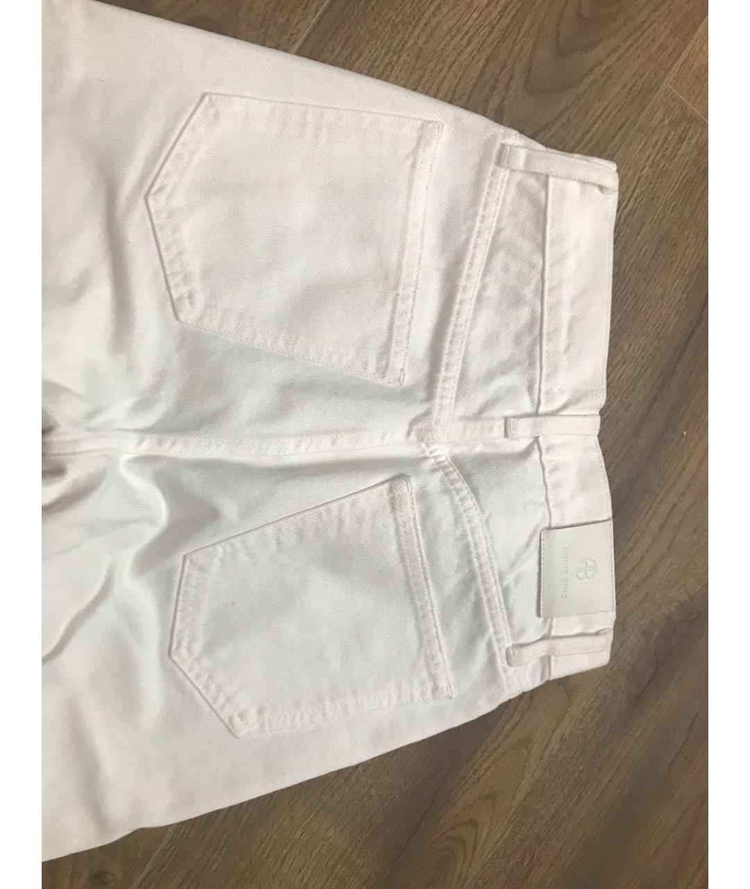 ANINE BING Белые хлопковые прямые джинсы, фото 4