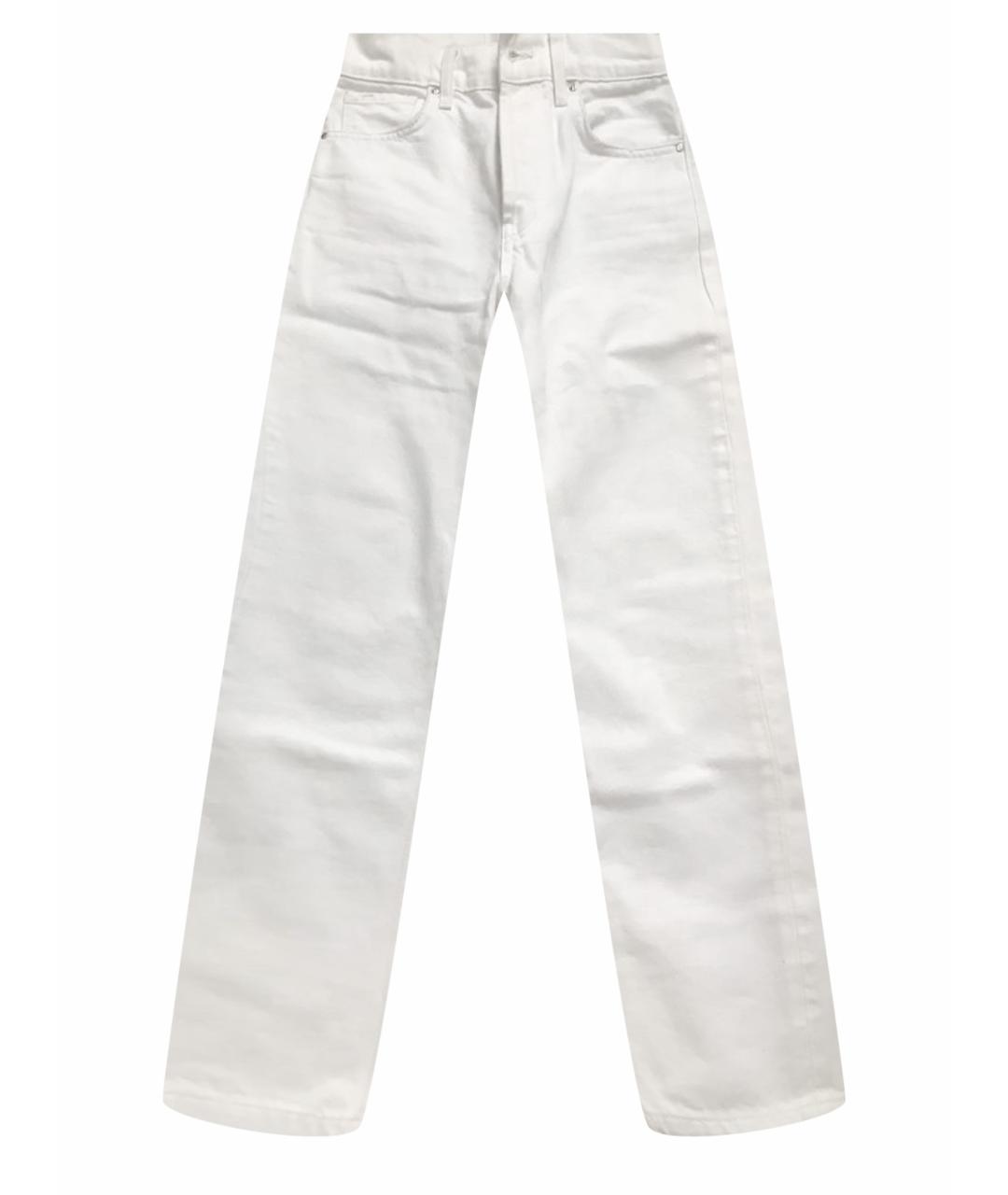 ANINE BING Белые хлопковые прямые джинсы, фото 1