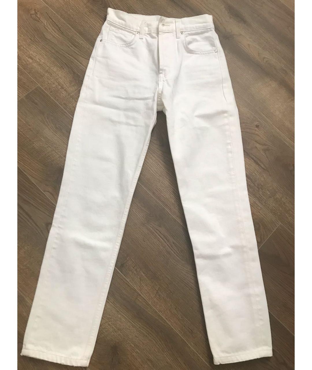 ANINE BING Белые хлопковые прямые джинсы, фото 5