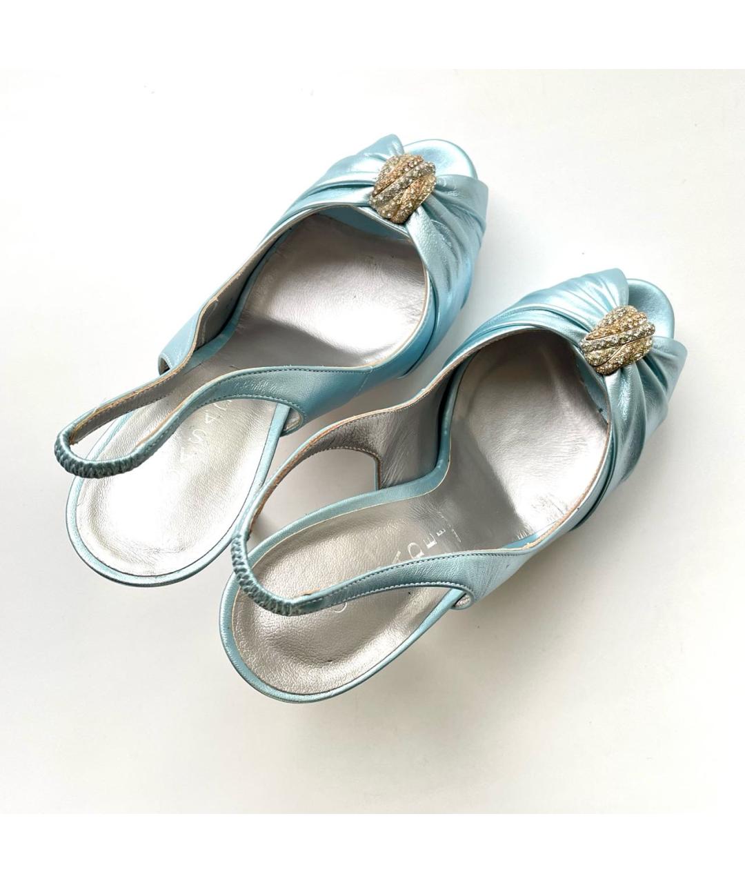 CASADEI Голубые кожаные свадебные туфли на высоком каблуке, фото 7